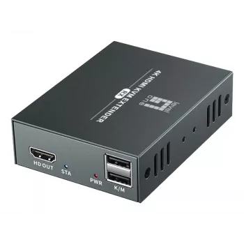 AV-verlengset (zender & ontvanger) LEVELONE HVE-8111, 3840x2160, Cat6, USB-A/USB-B, DC 12V (2 stuks)