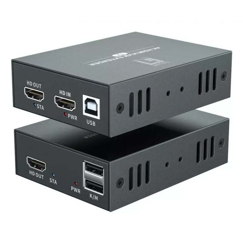 AV-verlengset (zender & ontvanger) LEVELONE HVE-8111, 3840x2160, Cat6, USB-A/USB-B, DC 12V (2 stuks)