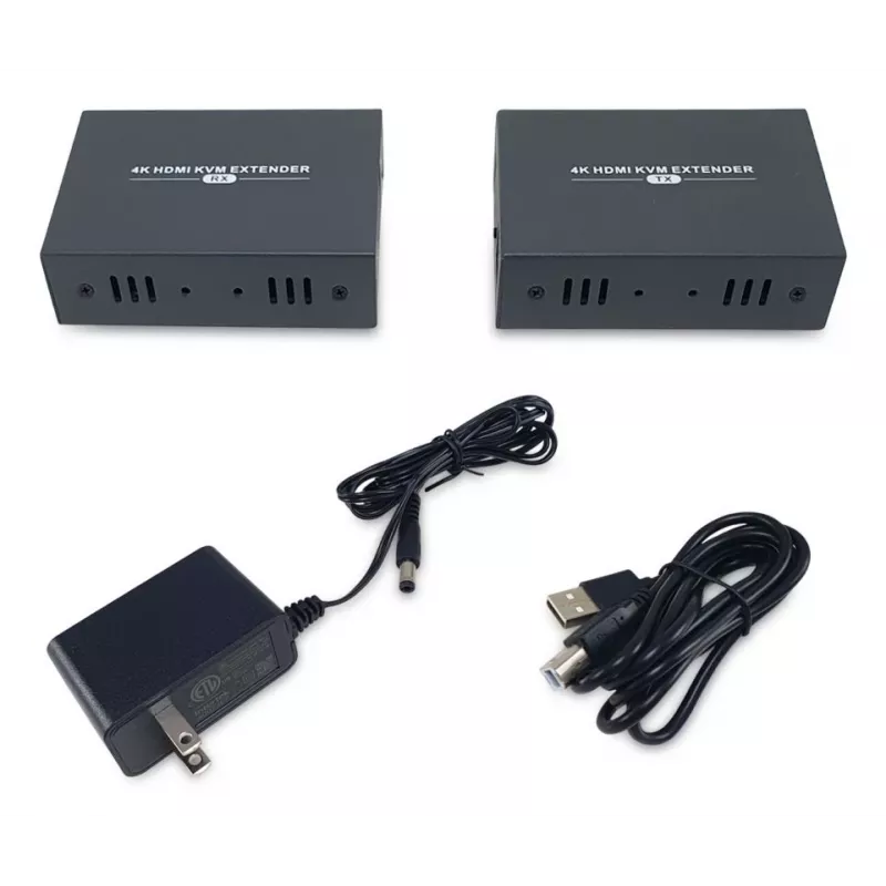 AV-verlengset (zender & ontvanger) LEVELONE HVE-8111, 3840x2160, Cat6, USB-A/USB-B, DC 12V (2 stuks)