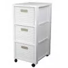 Shelf rotho Country kunststof opbergkast 3 laden, wit, 71,2×32,5×37,5 cm, technopolymeer, wielen