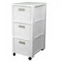 Shelf rotho Country kunststof opbergkast 3 laden, wit, 71,2×32,5×37,5 cm, technopolymeer, wielen