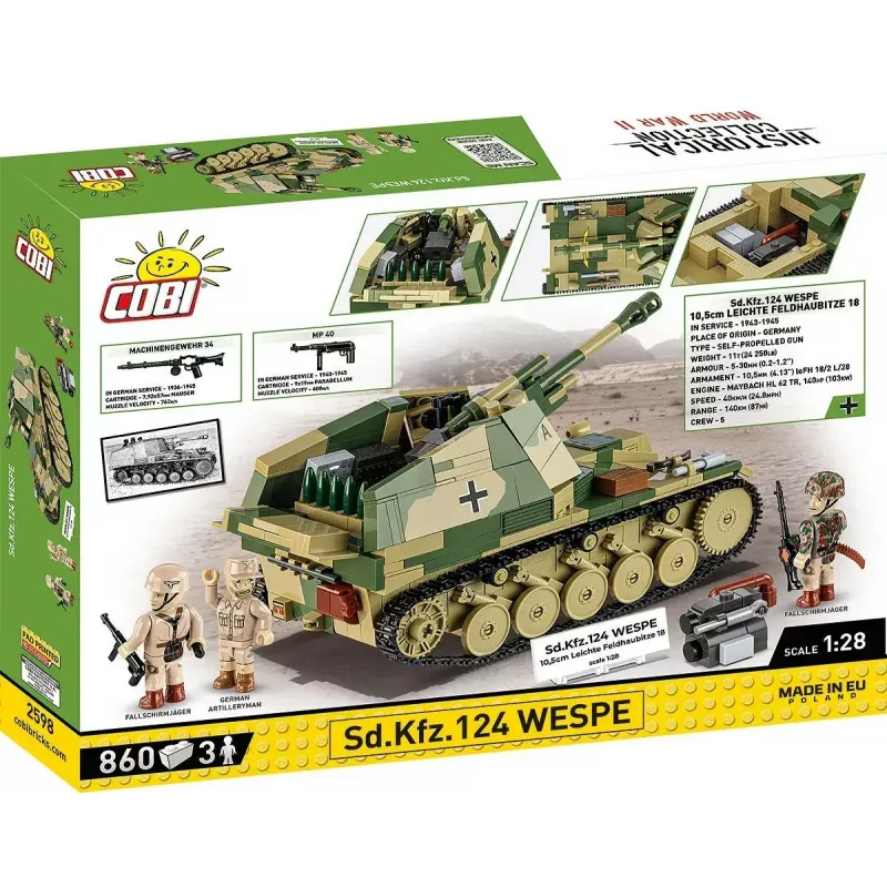 Cobi Blocks SD.KFZ.124 Wespe modelbouwpakket, 860 blokken