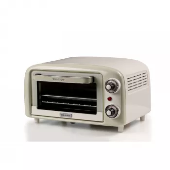 Ariete 3919 Elektrische mini-oven Vintage, 800 W, 10 l inhoud, dubbele beglazing, retro, beige