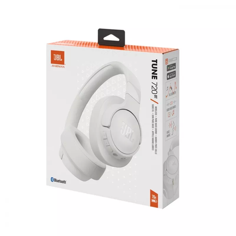 JBL Tune 720BT headset draadloos koptelefoon gesprekken/muziek Bluetooth wit