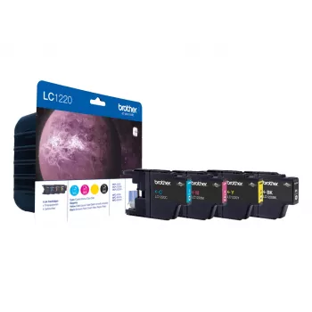 Brother LC-1220VALBPDR inktpatroon 4 stuks origineel zwart, cyaan, magenta, geel