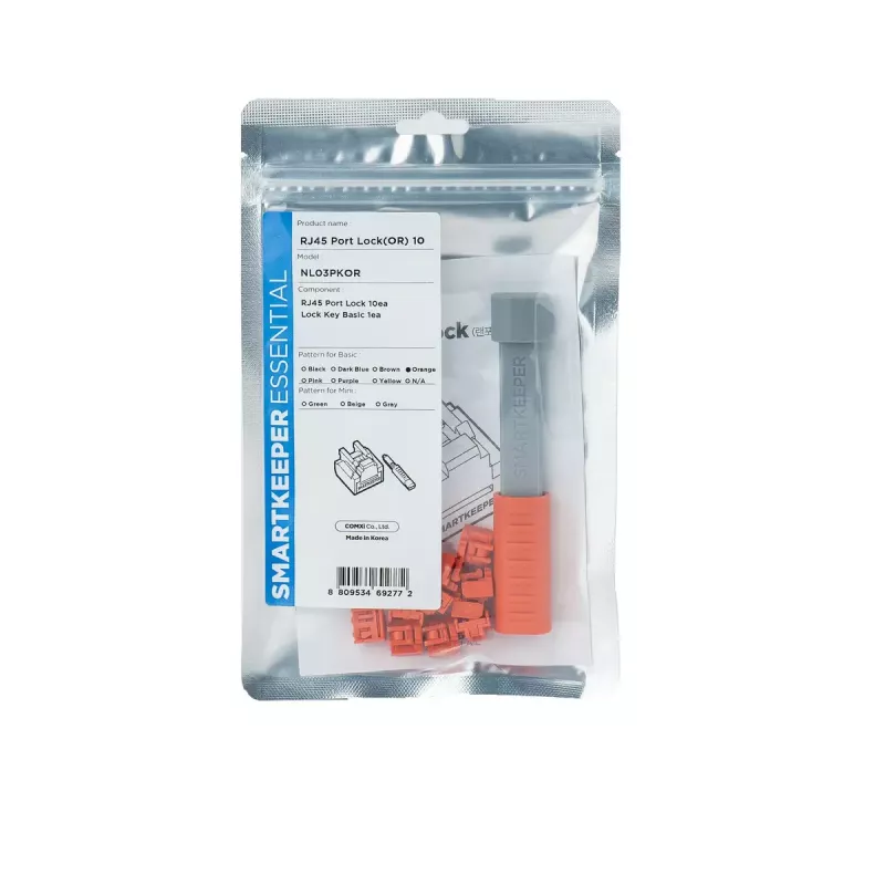 Poortblokkering + sleutel Smartkeeper NL03PKOR RJ-45 oranje 10 stuks
