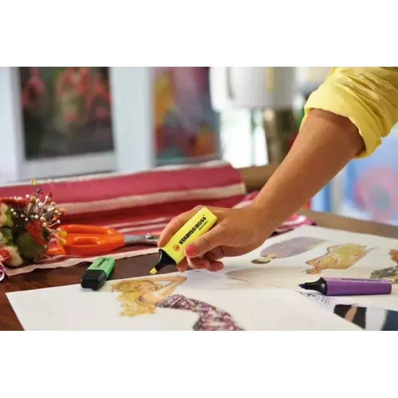 Marker STABILO BOSS Original beitelpunt roze