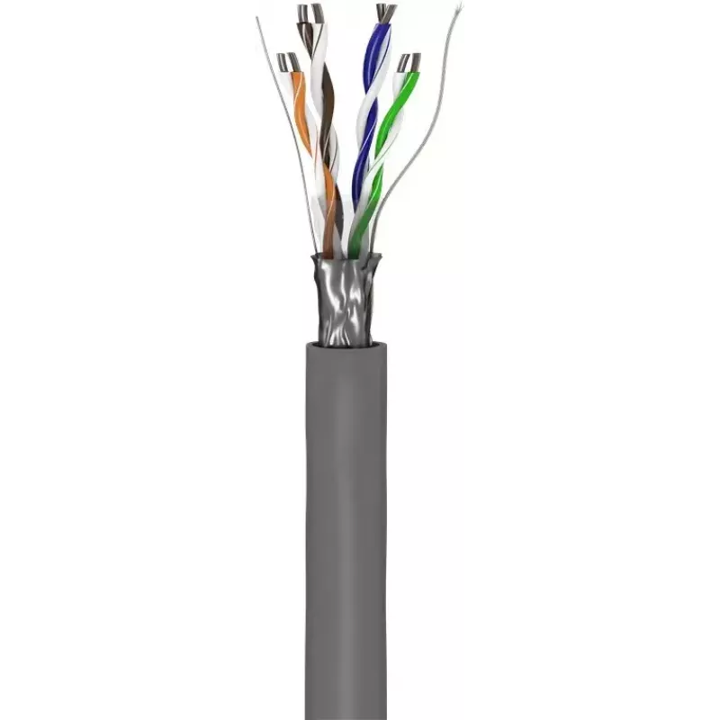 Netwerkkabel Goobay CAT 5e F/UTP grijs 100 m