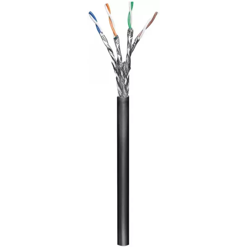 Netwerkkabel Goobay CAT 6 Outdoor S/FTP 100 m zwart