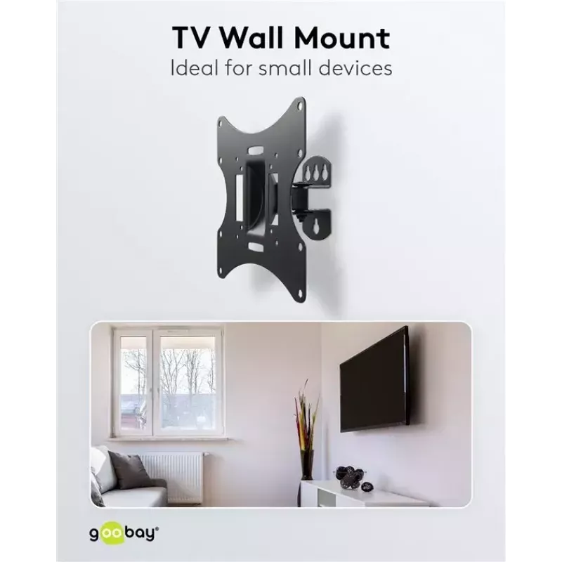 Goobay TV EasyFlex M Kantelbare wandbeugel, zwart (51893)