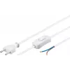 Goobay kabel met eurostekker voor montage - met schakelaar 1,5 m wit