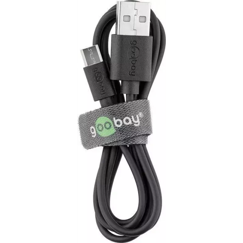 Goobay Micro-USB snellaad- en synchronisatiekabel 1 m USB 2.0 zwart