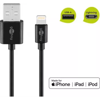 Goobay Lightning USB-oplaad- en synchronisatiekabel 0,5m Lightning USB A CE MFi