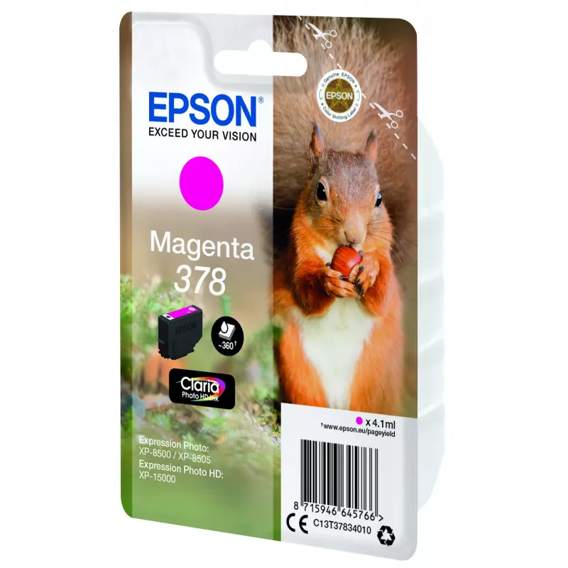 Cartridge Epson 378 magenta 360 pagina's inkt C13T37834010