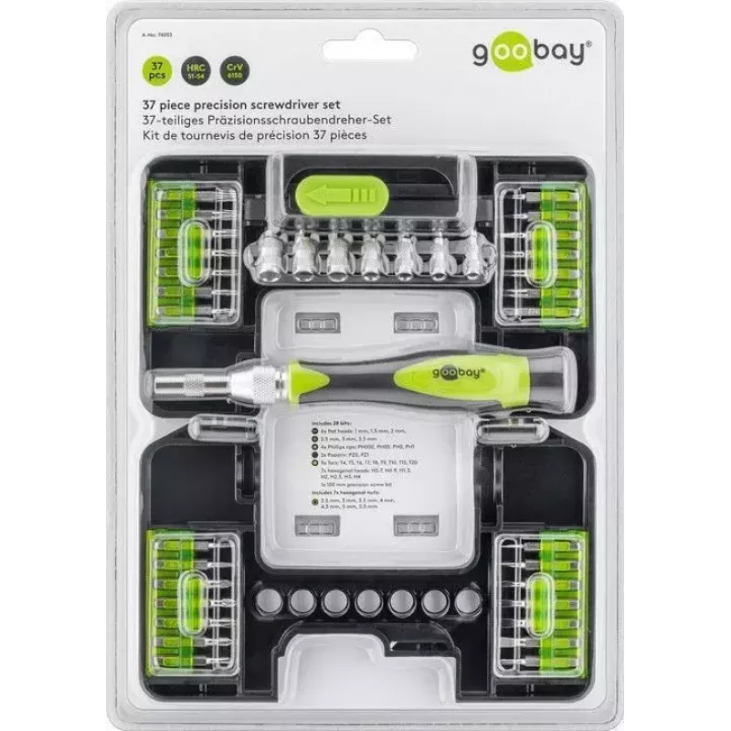 Precisieschroevendraaierset Goobay 74003 handmatige schroevendraaier