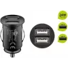 Goobay Dual-USB autolader 24 W zwart snelladen overstroombeveiliging