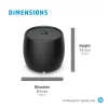 HP zwarte Bluetooth-luidspreker 360, kabel & draadloos, mono draagbare luidspreker, zwart, cilinder, knoppen, universeel