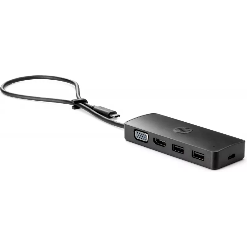 HP USB-C Travel Hub G2, bedraad, USB 3.2 Gen 1 (3.1 Gen 1) Type-C, zwart, China, Windows 10, 107 mm