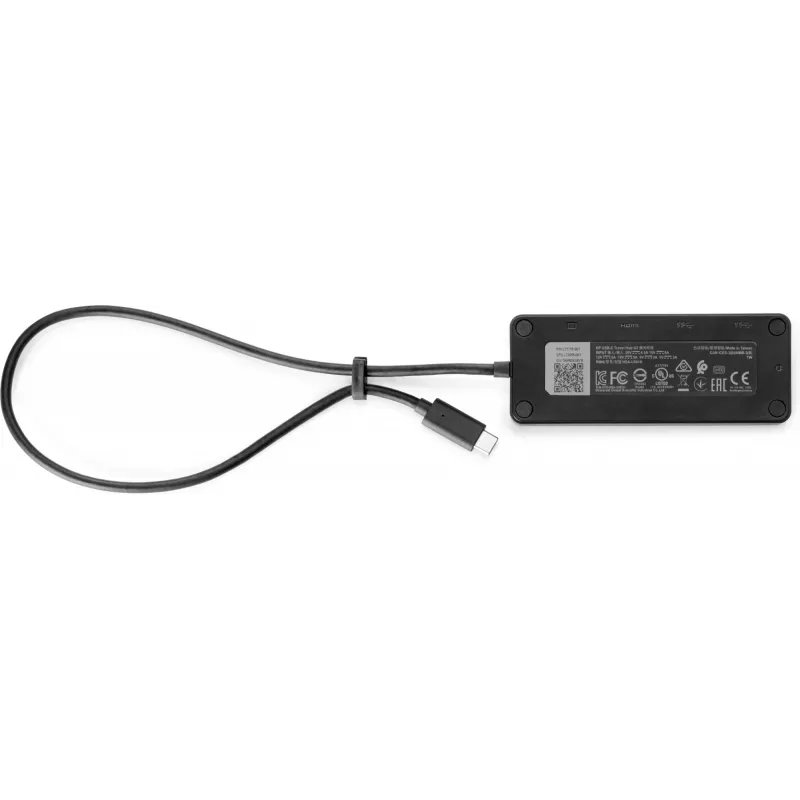 HP USB-C Travel Hub G2, bedraad, USB 3.2 Gen 1 (3.1 Gen 1) Type-C, zwart, China, Windows 10, 107 mm