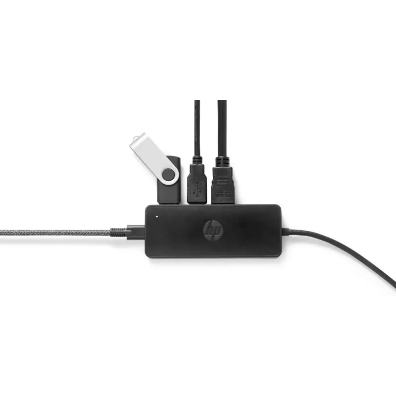 HP USB-C Travel Hub G2, bedraad, USB 3.2 Gen 1 (3.1 Gen 1) Type-C, zwart, China, Windows 10, 107 mm