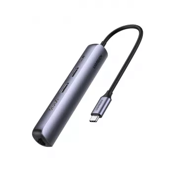 Ugreen 10919 laptop-dock/poortreplicator bedraad USB 3.2 Gen 1 (3.1 Gen 1) Type-C grijs