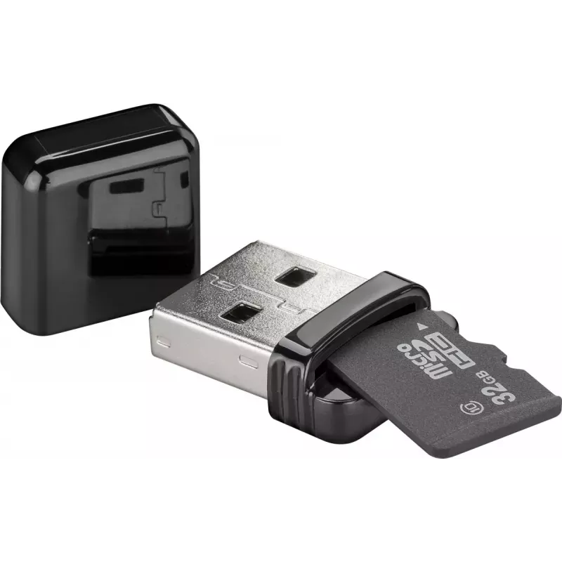 Kaartlezer GOOBAY USB-A 2.0 voor MicroSD, 480 Mbit/s, zwart