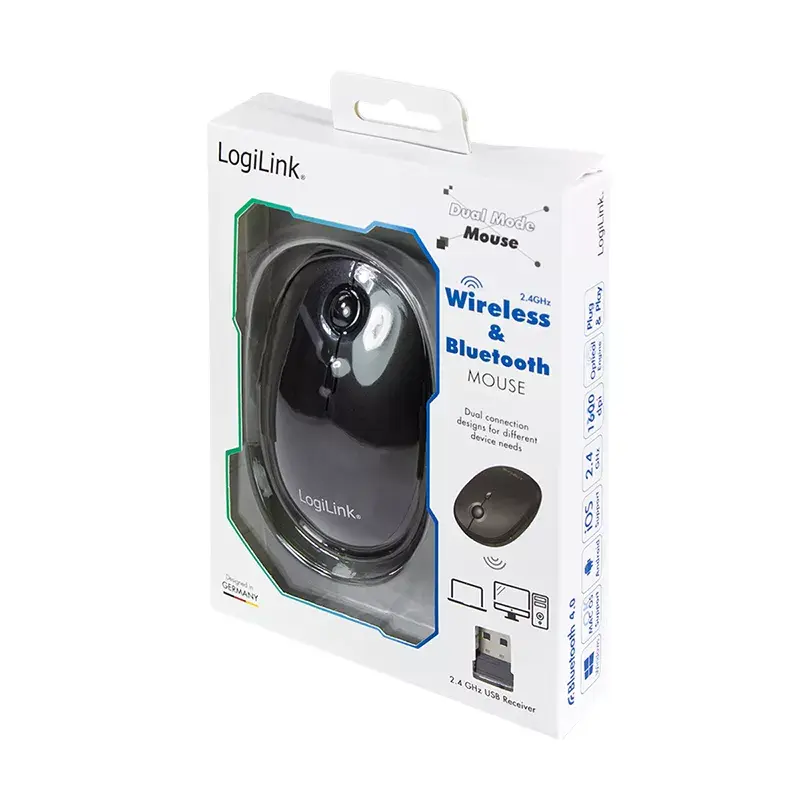 Muis LogiLink ID0204 RF draadloos + Bluetooth