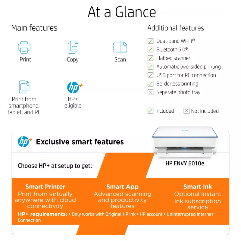HP ENVY 6010e draadloze all-in-one kleurenprinter, Instant Ink; kopiëren, scannen