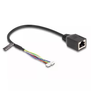 Netwerkkabel DeLOCK 88007 RJ45 naar 4-pin 6-pin Cat5e 0,3 m zwart