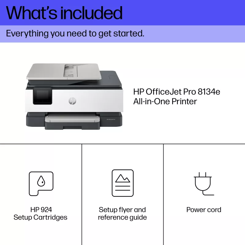 HP OfficeJet Pro 8134e draadloze all-in-one kleurenprinter, Instant Ink; dubbelzijdig printen