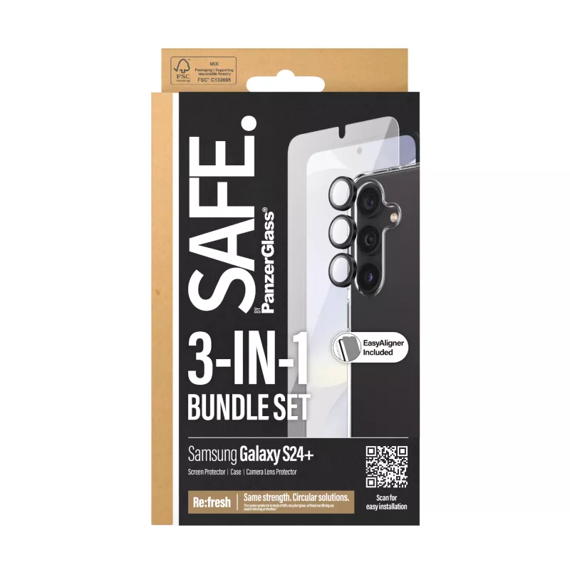 PanzerGlass SAFE. by ® 3-in-1-pack Samsung Galaxy S24+ krasvast stootvast