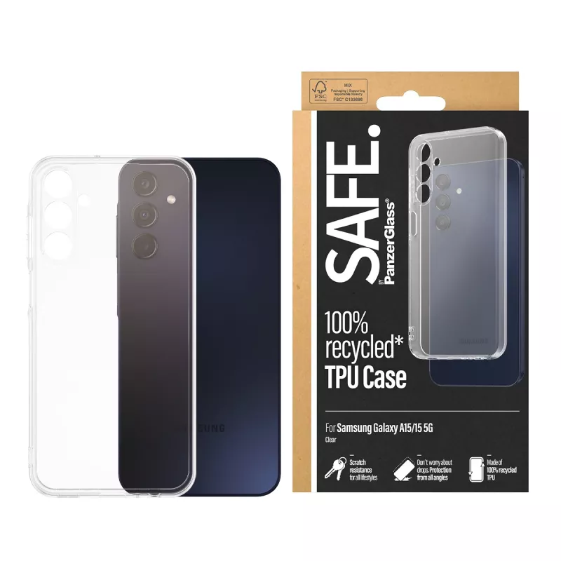 PanzerGlass SAFE. by ® TPU-hoes Samsung Galaxy A15 | A15 5G | transparant