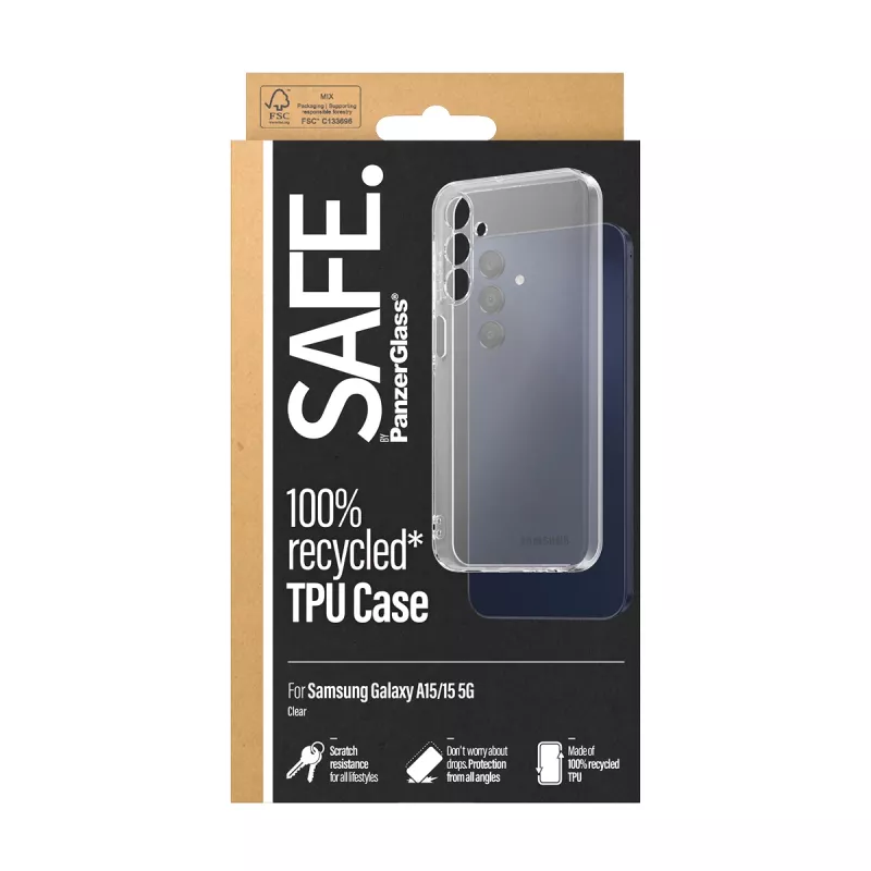PanzerGlass SAFE. by ® TPU-hoes Samsung Galaxy A15 | A15 5G | transparant