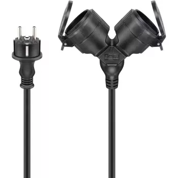 Goobay 65434 stroomverlenging 5 m 2 AC-stopcontacten outdoor zwart