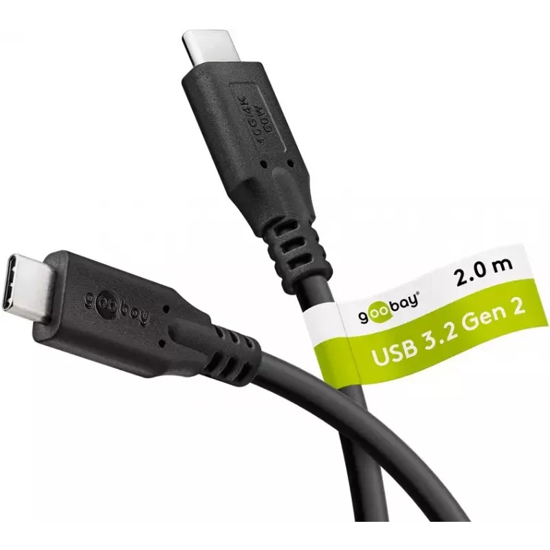USB-kabel Goobay 74207 USB 3.2 Gen 1 2 m USB-C zwart