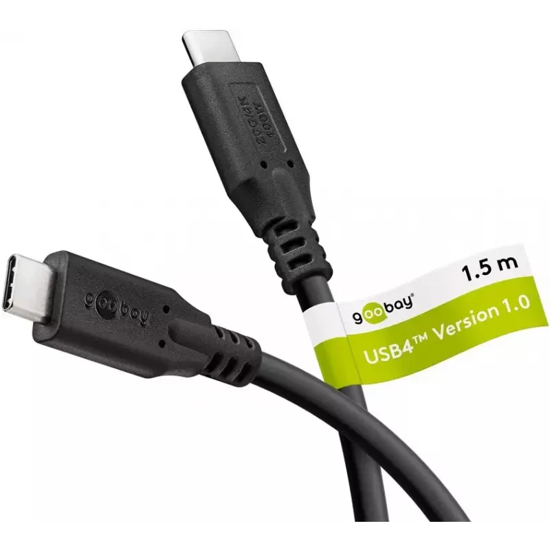 USB-kabel Goobay 74196 USB4 Gen 2x2 1,5 m USB-C zwart