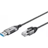 Goobay 74398 Kabeladapter USB 3.0 Type-A naar RJ45 7,5 m zwart zilver