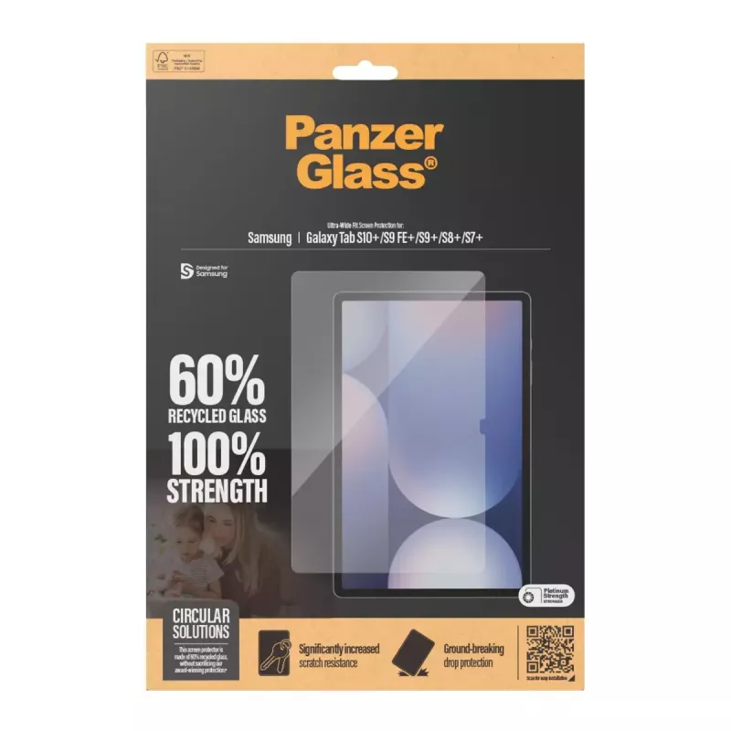 Schermbescherming PanzerGlass Samsung Galaxy Tab S7+ S8+ S9+ S9 FE+ S10+ Ultra-Wide Fit