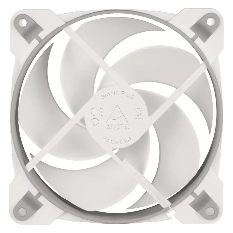 ARCTIC BioniX P120 (grijs/wit) – drukgeoptimaliseerde 120 mm gaming-ventilator met PWM PST