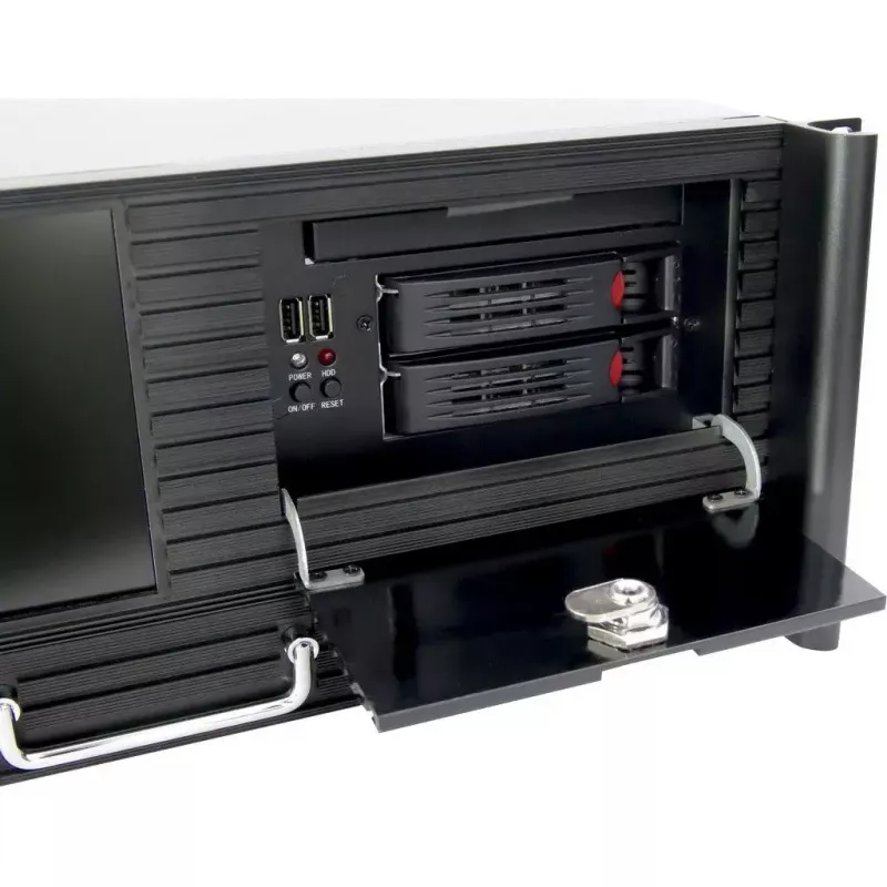 Serverbehuizing Inter-Tech 4U 4452-TFT rack zwart