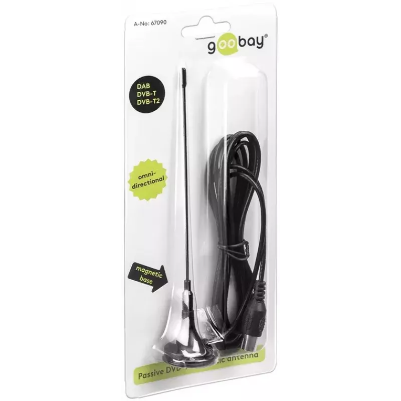Antenne Goobay passief DVB-T2 (HD) mini magnetisch