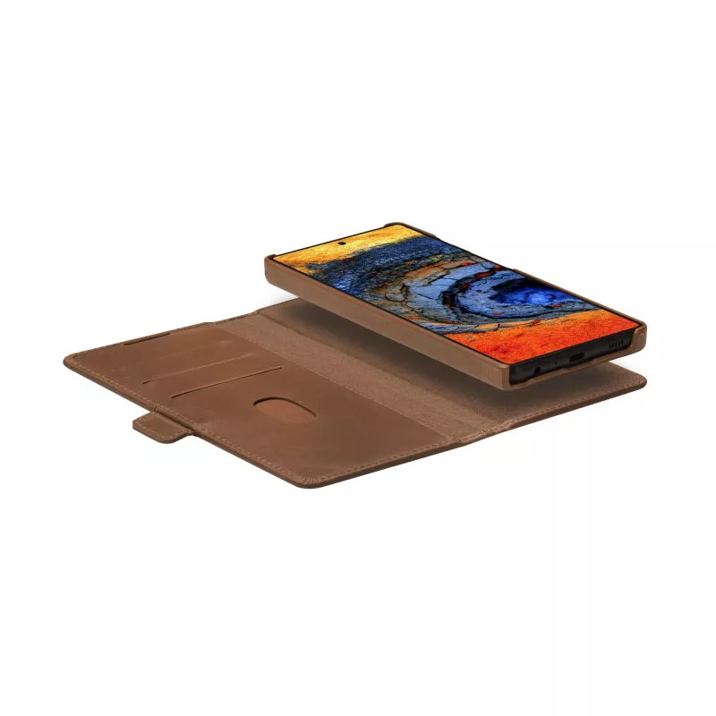 dbramante1928 Lynge LMSUGTDT6471 flipcase voor Samsung Galaxy S25 Ultra, gekorreld leer, lichtbruin