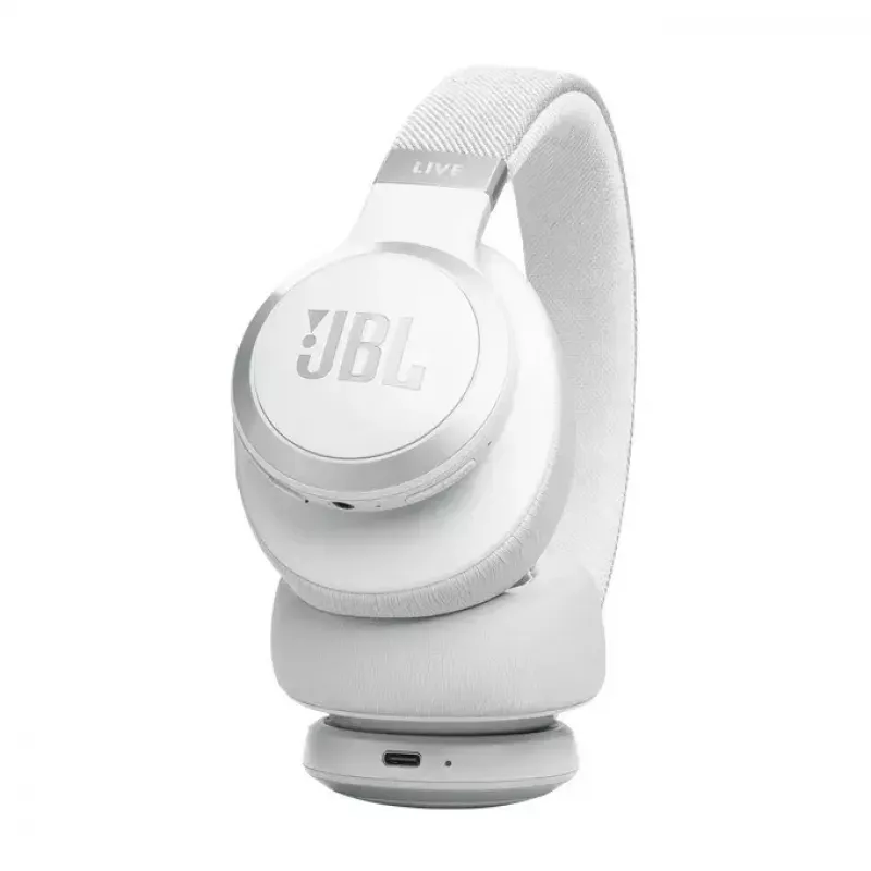 JBL Live 770NC hoofdtelefoon over-ear, draadloos, gesprekken/muziek, Bluetooth, wit