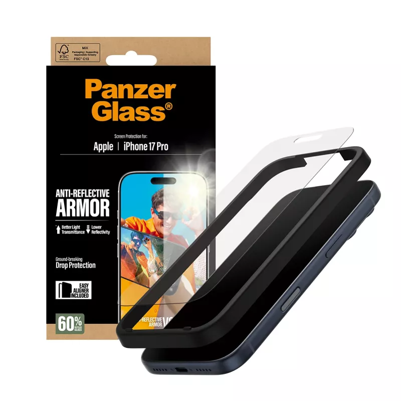 PanzerGlass Anti-Reflective Armor displayschermfolie iPhone 17 Pro krasbestendig stootvast