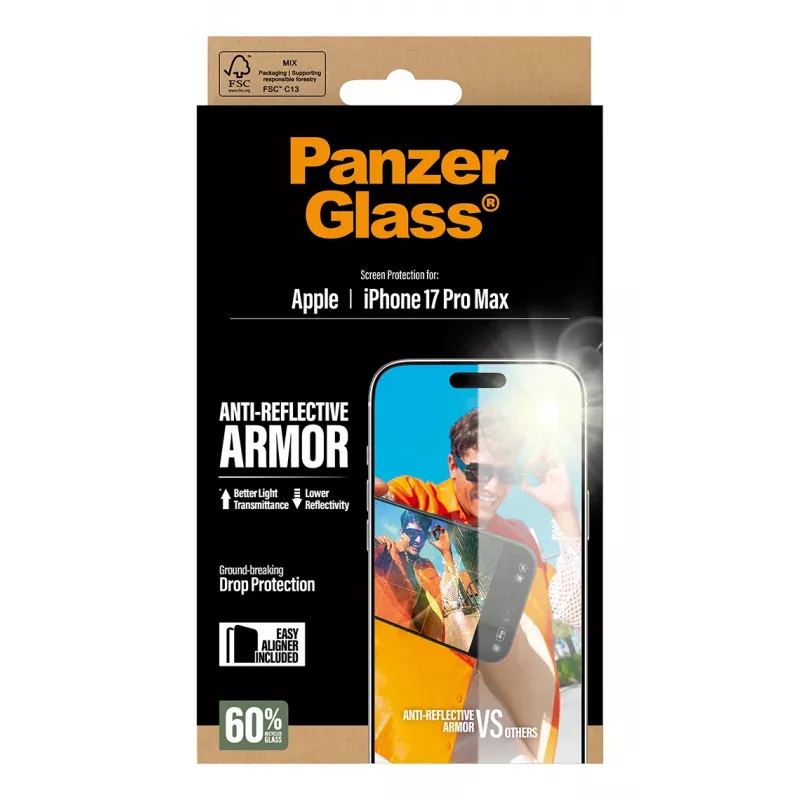 PanzerGlass Anti-Reflective Armor displayschermfolie iPhone 17 Pro Max kras- en stootvast