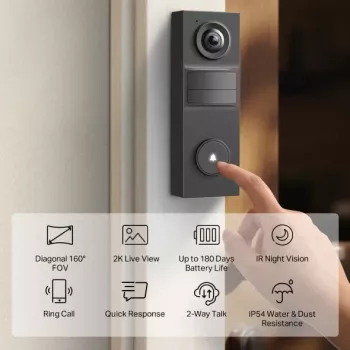 TP-Link Tapo D205 videodeurbel 3 MP zwart