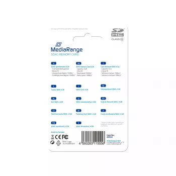 Flash-geheugen MediaRange 4GB SDHC Class 10 MR961