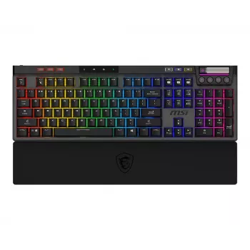 Mechanisch gaming-toetsenbord MSI STRIKE PRO WIRELESS — Full-size, USB + Bluetooth, RGB, QWERTY US, zwart