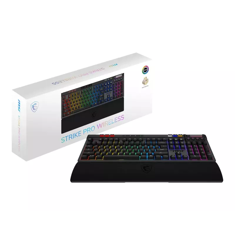 MSI Strike Pro Draadloos stil mechanisch gamingtoetsenbord, DE (QWERTZ) indeling, zwart