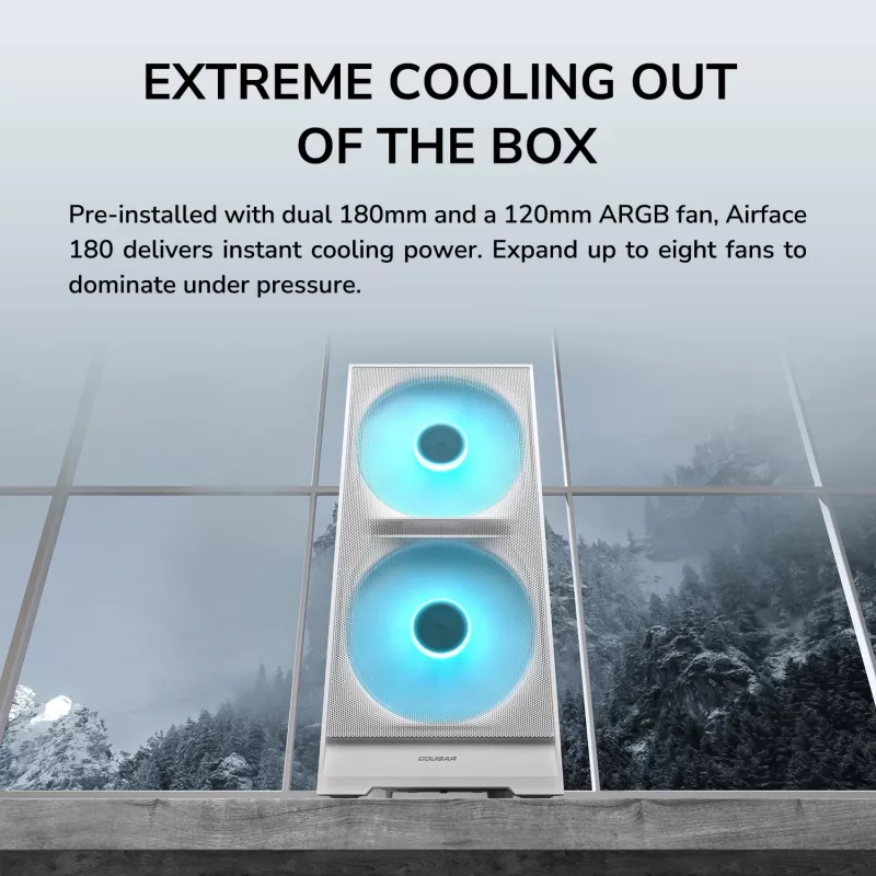COUGAR Midi-Tower behuizing, Airface 180, ARGB, zwart